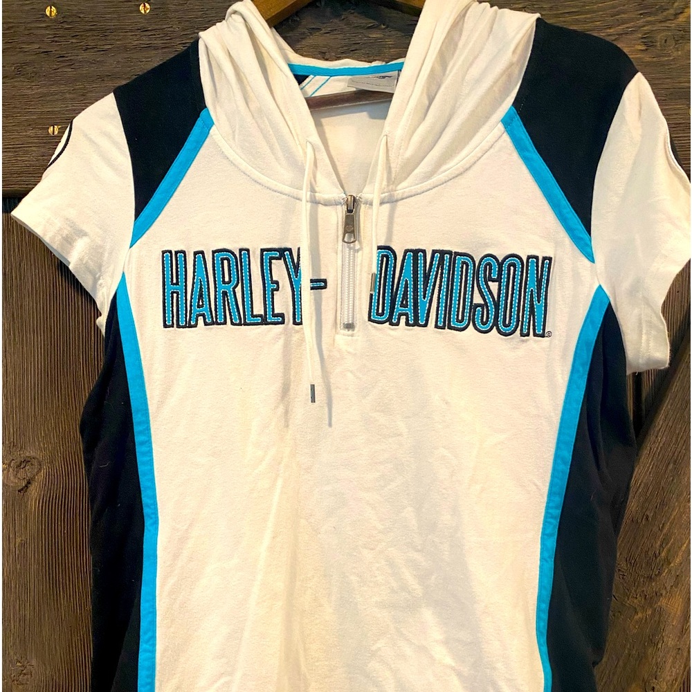 Hooded, zip up women’s HD shirt